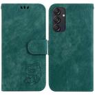 For Samsung Galaxy M55 Little Tiger Embossed Leather Phone Case(Green) - 1