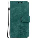For Samsung Galaxy M55 Little Tiger Embossed Leather Phone Case(Green) - 2