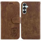 For Samsung Galaxy M15/F15 Little Tiger Embossed Leather Phone Case(Brown) - 1