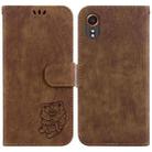 For Samsung Galaxy Xcover7 Little Tiger Embossed Leather Phone Case(Brown) - 1