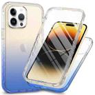 For iPhone 15 Pro Max Full Body Shockproof Clear Gradient Phone Case(Blue) - 1