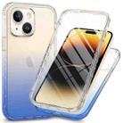 For iPhone 15 Plus Full Body Shockproof Clear Gradient Phone Case(Blue) - 1
