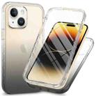 For iPhone 15 Full Body Shockproof Clear Gradient Phone Case(Black) - 1