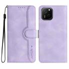 For Huawei Maimang A20 Heart Pattern Skin Feel Leather Phone Case(Purple) - 1