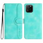 For Huawei Maimang A20 Heart Pattern Skin Feel Leather Phone Case(Light Blue) - 1