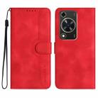 For Huawei Enjoy 70 Heart Pattern Skin Feel Leather Phone Case(Red) - 1