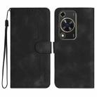 For Huawei Enjoy 70 Heart Pattern Skin Feel Leather Phone Case(Black) - 1