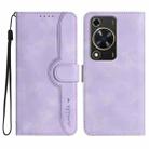 For Huawei Enjoy 70 Heart Pattern Skin Feel Leather Phone Case(Purple) - 1