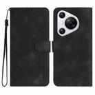 For Huawei Pura 70 Pro/70 Pro+ Heart Pattern Skin Feel Leather Phone Case(Black) - 1