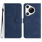 For Huawei Pura 70 Heart Pattern Skin Feel Leather Phone Case(Royal Blue) - 1