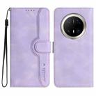 For Huawei Mate 70 Pro / Mate 70 Pro+ Heart Pattern Skin Feel Leather Phone Case(Purple) - 1