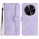 For Huawei nova 12i Heart Pattern Skin Feel Leather Phone Case(Purple) - 1