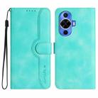 For Huawei nova 12s Heart Pattern Skin Feel Leather Phone Case(Light Blue) - 1