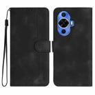 For Huawei nova 12s Heart Pattern Skin Feel Leather Phone Case(Black) - 1