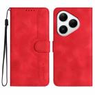 For Huawei Pura 80 5G Heart Pattern Skin Feel Leather Phone Case(Red) - 1