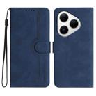 For Huawei Pura 80 5G Heart Pattern Skin Feel Leather Phone Case(Royal Blue) - 1