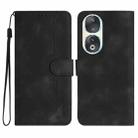 For Honor 90 Heart Pattern Skin Feel Leather Phone Case(Black) - 1