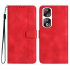 For Honor 90 Pro Heart Pattern Skin Feel Leather Phone Case(Red) - 1