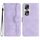 For Honor 90 Pro Heart Pattern Skin Feel Leather Phone Case(Purple) - 1