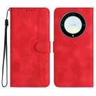 For Honor X40 Heart Pattern Skin Feel Leather Phone Case(Red) - 1