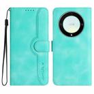 For Honor X40 Heart Pattern Skin Feel Leather Phone Case(Light Blue) - 1