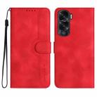 For Honor X50i Heart Pattern Skin Feel Leather Phone Case(Red) - 1