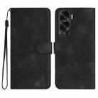 For Honor X50i Heart Pattern Skin Feel Leather Phone Case(Black) - 1