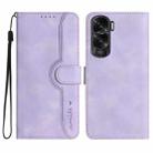 For Honor X50i Heart Pattern Skin Feel Leather Phone Case(Purple) - 1