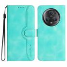 For Honor Magic5 Pro Heart Pattern Skin Feel Leather Phone Case(Light Blue) - 1