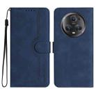 For Honor Magic5 Pro Heart Pattern Skin Feel Leather Phone Case(Royal Blue) - 1