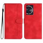 For Honor 100 Heart Pattern Skin Feel Leather Phone Case(Red) - 1