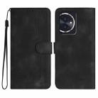 For Honor 100 Heart Pattern Skin Feel Leather Phone Case(Black) - 1