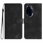 For Honor 100 Pro Heart Pattern Skin Feel Leather Phone Case(Black) - 1