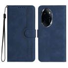 For Honor 100 Pro Heart Pattern Skin Feel Leather Phone Case(Royal Blue) - 1