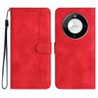 For Honor X50 / X9b Heart Pattern Skin Feel Leather Phone Case(Red) - 1