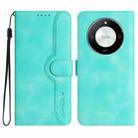 For Honor X50 / X9b Heart Pattern Skin Feel Leather Phone Case(Light Blue) - 1