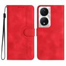 For Honor X7b Heart Pattern Skin Feel Leather Phone Case(Red) - 1