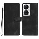 For Honor X7b Heart Pattern Skin Feel Leather Phone Case(Black) - 1