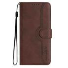 For Honor 200 Heart Pattern Skin Feel Leather Phone Case(Brown) - 2