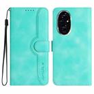 For Honor 200 Heart Pattern Skin Feel Leather Phone Case(Light Blue) - 1