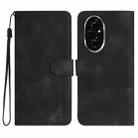 For Honor 200 Heart Pattern Skin Feel Leather Phone Case(Black) - 1