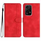 For Honor 200 Lite Global Heart Pattern Skin Feel Leather Phone Case(Red) - 1