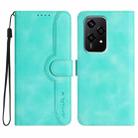 For Honor 200 Lite Global Heart Pattern Skin Feel Leather Phone Case(Light Blue) - 1