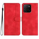 For Honor X5b / X5b Plus Global Heart Pattern Skin Feel Leather Phone Case(Red) - 1