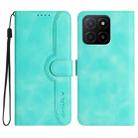 For Honor X5b / X5b Plus Global Heart Pattern Skin Feel Leather Phone Case(Light Blue) - 1