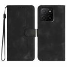 For Honor X5b / X5b Plus Global Heart Pattern Skin Feel Leather Phone Case(Black) - 1