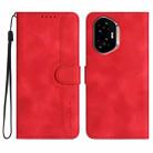 For Honor 300 Heart Pattern Skin Feel Leather Phone Case(Red) - 1