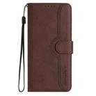 For Honor 300 Heart Pattern Skin Feel Leather Phone Case(Brown) - 2