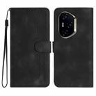 For Honor 300 Pro / Honor 300 Ultra Heart Pattern Skin Feel Leather Phone Case(Black) - 1