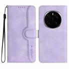 For Honor Magic7 Heart Pattern Skin Feel Leather Phone Case(Purple) - 1